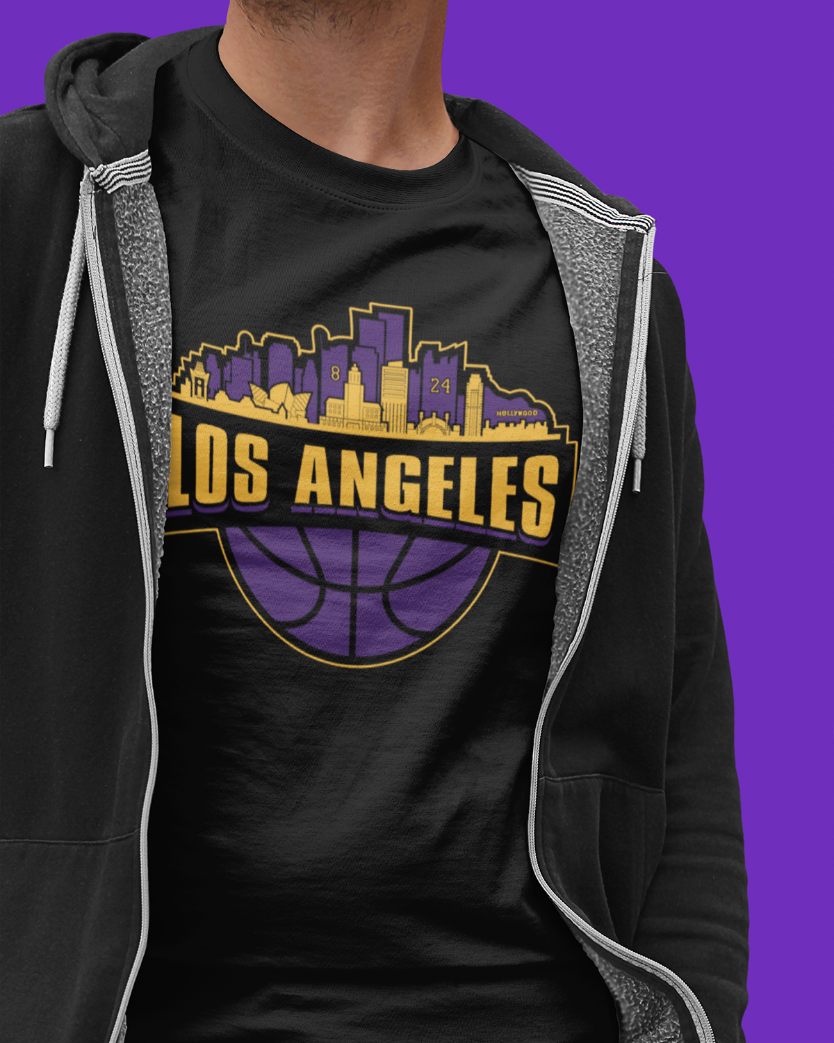 ShirtBANC Los Angeles Basketball Shirt LA Hoops City of Angels 8 24