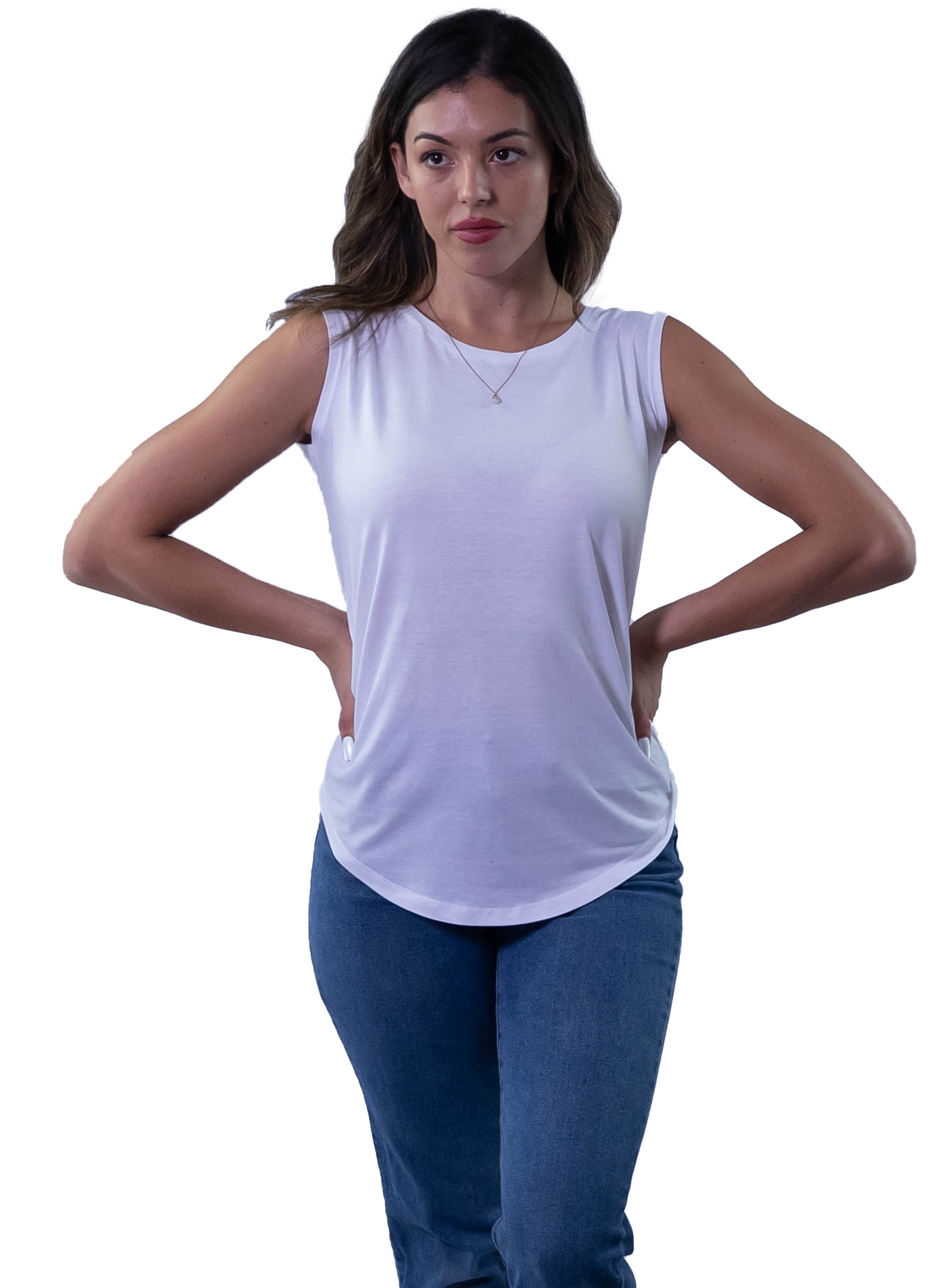 ShirtBANC Womens Drop Cut Everyday Workout Shirt Exercise Culture Tank Top